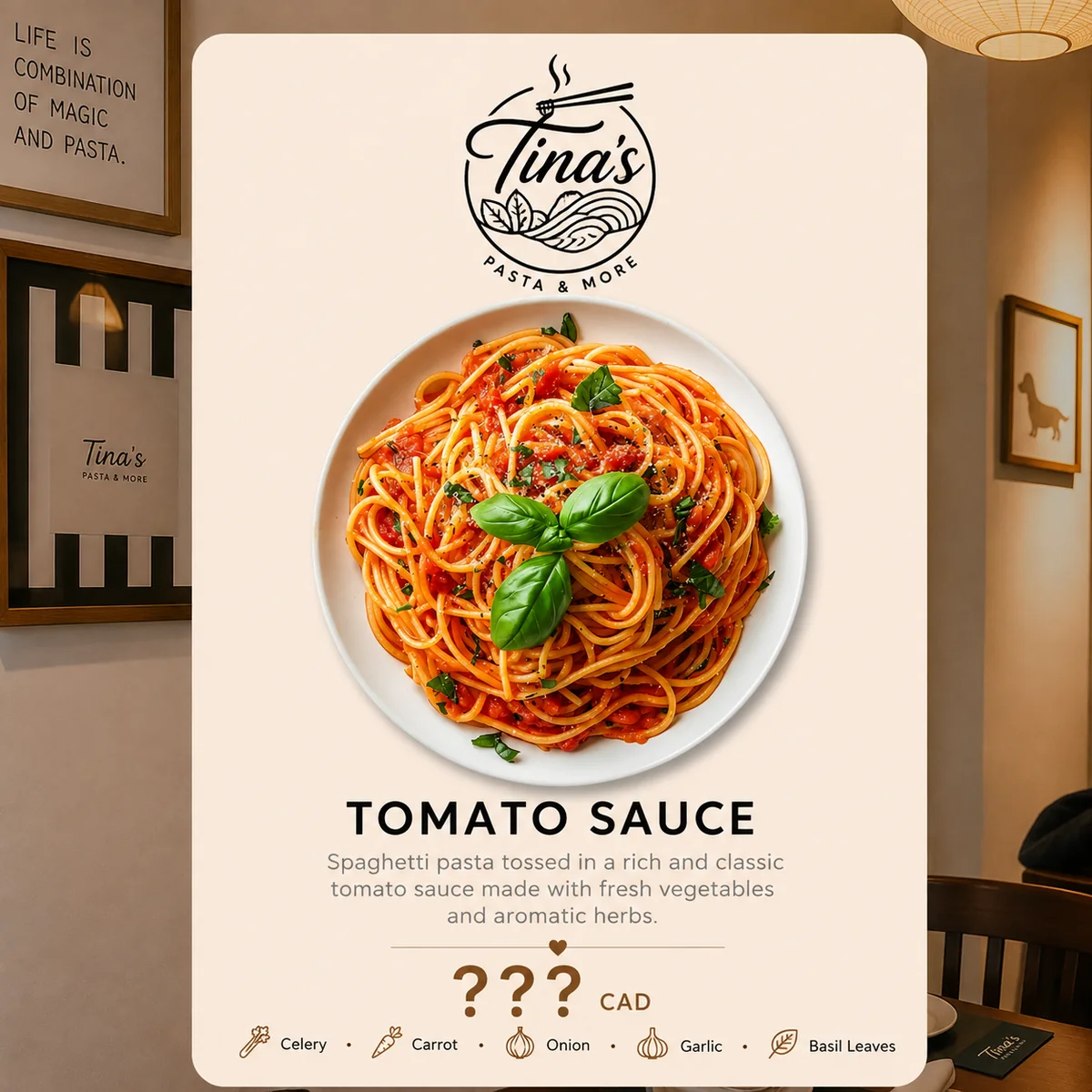 Tomato sauce pasta coming soon